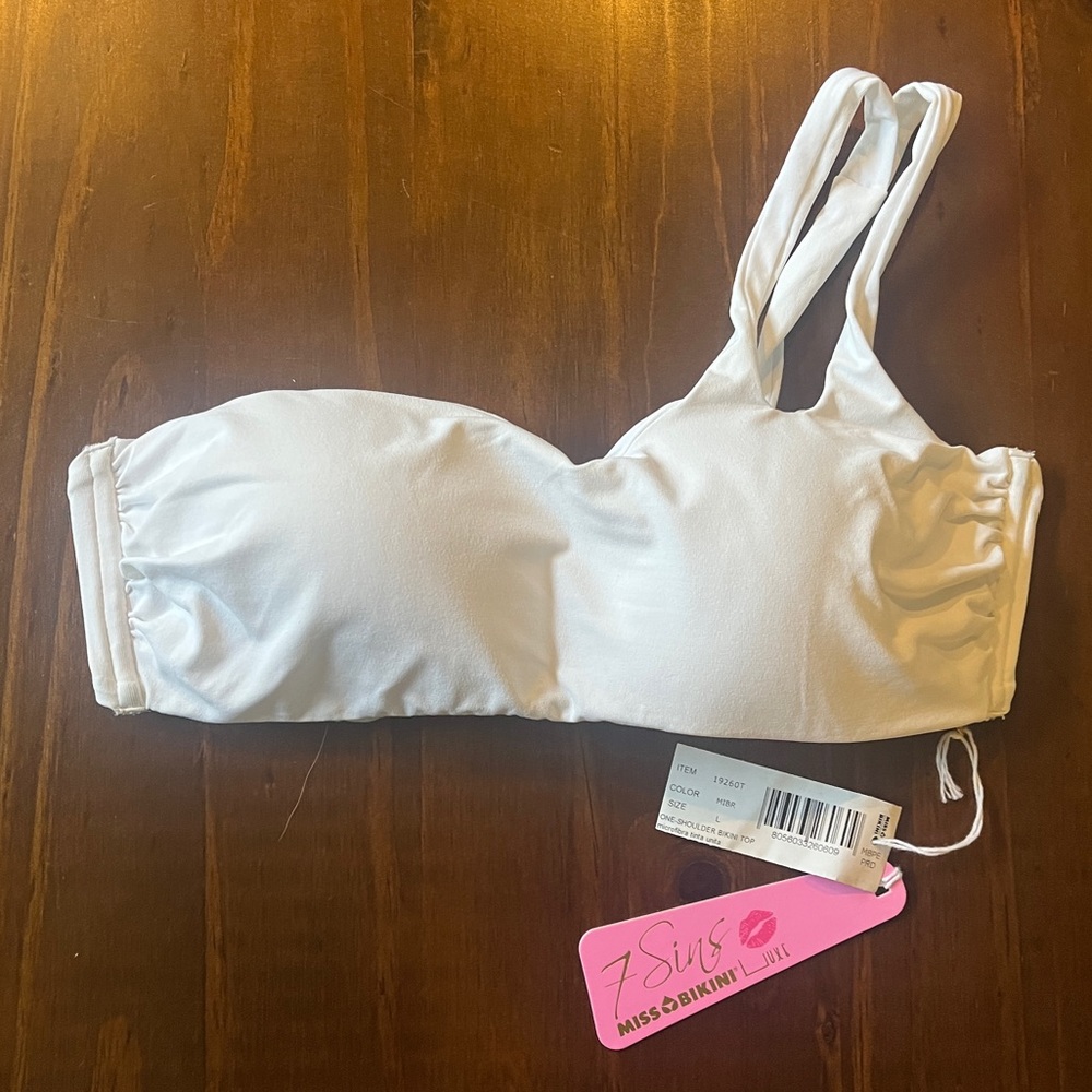 Miss Bikini, 7 Sins, One Shoulder Bikini Top, Size Large, NWT